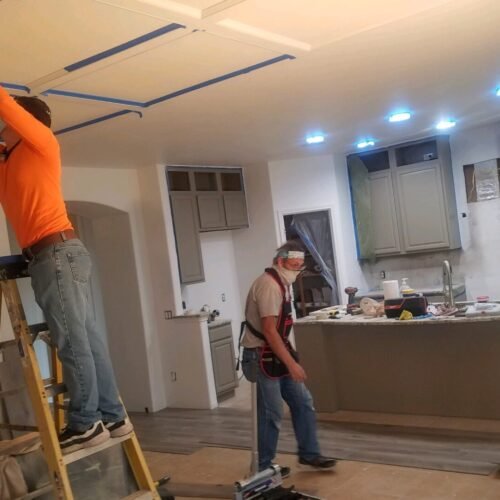 working on a ceiling